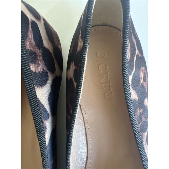 New J Crew Gemma Leopard Bow Satin Flats Size 6.5 Animal Print - Picture 5 of 9